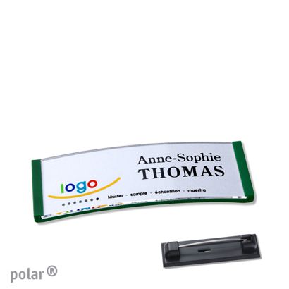 Namensschilder polar® quick-print Nadel grün | 64 x 22 mm