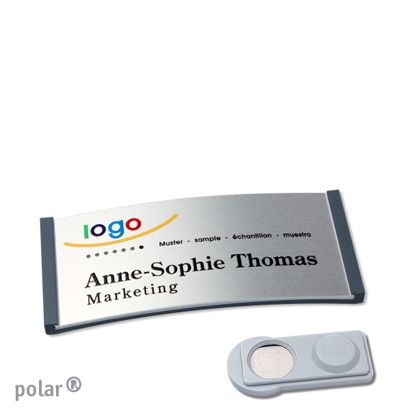 Namensschilder polar® alu-complete magnet smag® Magnet | anthrazit | silber | 65 x 30 mm