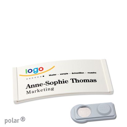 Namensschilder polar® color-complete magnet smag® Magnet | weiß | 65 x 30 mm