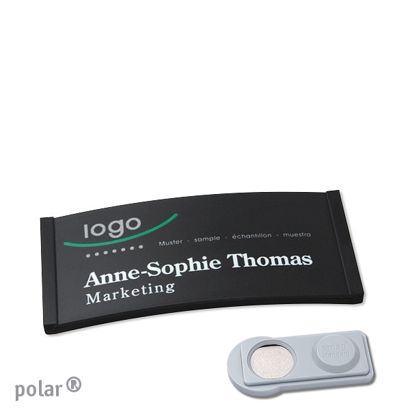 Namensschilder polar® color-complete magnet smag® Magnet | schwarz | 65 x 30 mm