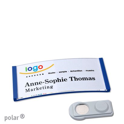Namensschilder polar® quick-print Magnet smag® Magnet | blau | 65 x 30 mm