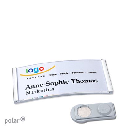 Namensschilder polar® quick-print Magnet smag® Magnet | chrom | 65 x 30 mm
