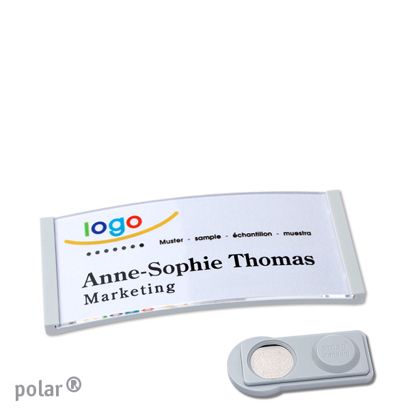 Namensschilder polar® quick-print Magnet smag® Magnet | hellgrau | 65 x 30 mm