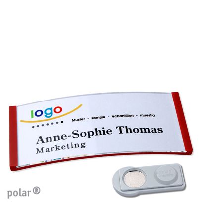 Namensschilder polar® quick-print Magnet smag® Magnet | rot | 74 x 34 mm
