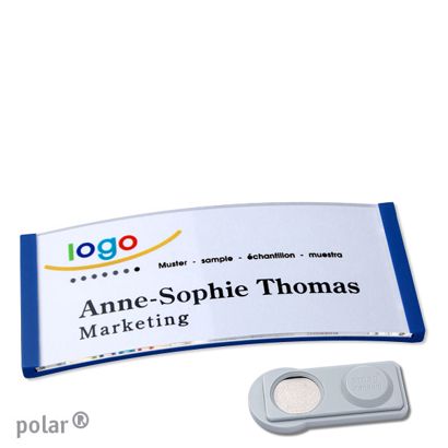 Namensschilder polar® quick-print Magnet smag® Magnet | blau | 74 x 34 mm