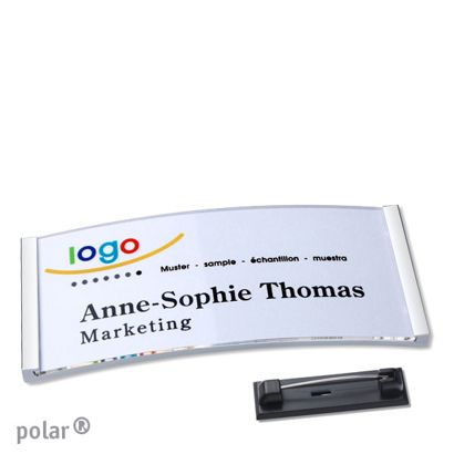 Namensschilder polar® quick-print Nadel edelstahl | 74 x 34 mm