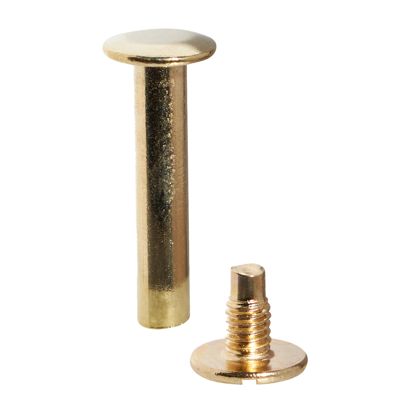 Buchschrauben, Messing 20 mm | Hülse glatt, Schraube geschlitzt 