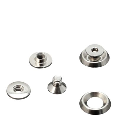 Buchschrauben mit Rosettenscheibe, 3,5 mm, vernickelt 