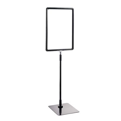 Plakatrahmen mit Standfuß und Halterung (Set) A4 schwarz  | Standfläche: schwarz  | Aluminiumstange verstellbar von 350 - 550 mm 