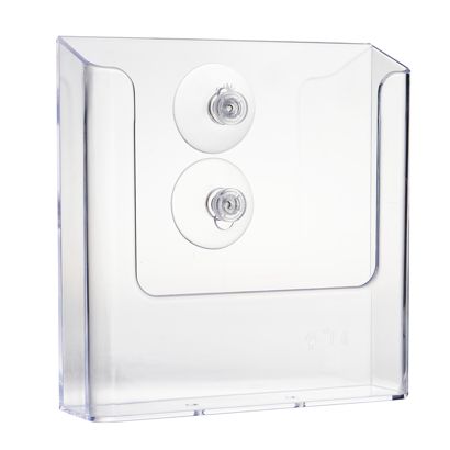 Wandprospekthalter mit Saugnäpfen, Polystyrol, transparent PTJ1, 1 x A5 