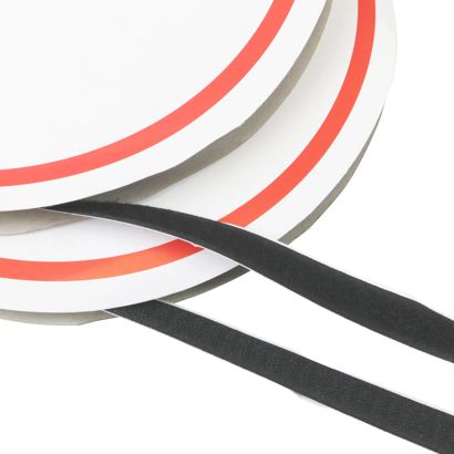 Klettband selbstklebend, Set aus 25 m Flauschband und 25 m Hakenband 16 mm | schwarz