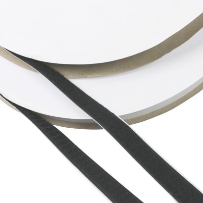 Klettband selbstklebend, Set aus 25 m Flauschband und 25 m Hakenband 20 mm | schwarz