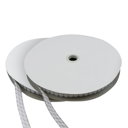 Klettpunkte auf Rolle, 10 mm | weiß | Set - Haken & Flausch