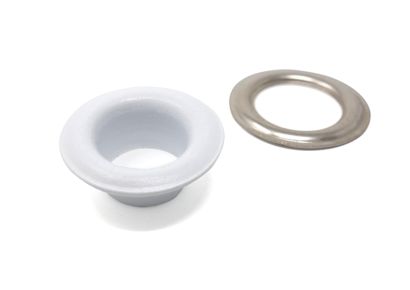 Planenösen, rostfrei, selbstschneidend, Messing weiß, silber | Rundösen #1,7 (⌀ 3,6 mm)