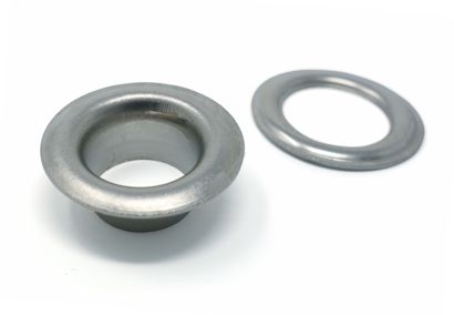 Planenösen, rostfrei, selbstschneidend, Messing silber | Rundösen #0 (⌀ 5,0 mm)