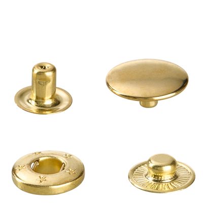 S-Feder Druckknöpfe für Textilien 10 mm | gold 