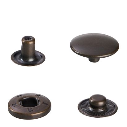 S-Feder Druckknöpfe für Textilien 17 mm | braun 
