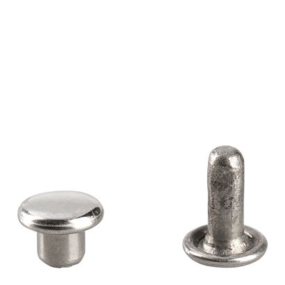 Hohlnieten Doppelkopf silber | 5 mm