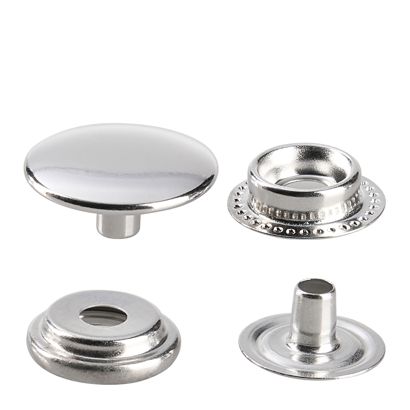 Ringfeder Druckknöpfe silber | 17 mm