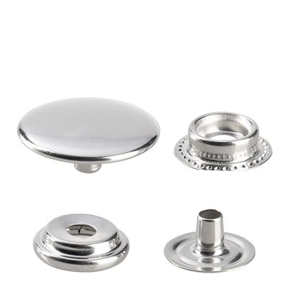 Ringfeder Druckknöpfe silber | 25 mm