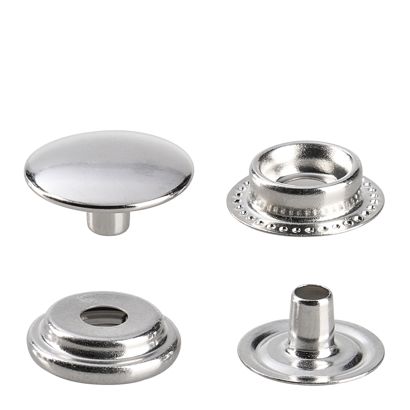 Ringfeder Druckknöpfe silber | 15 mm