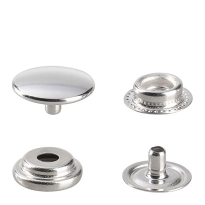Ringfeder Druckknöpfe silber | 12,5 mm