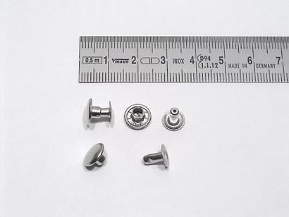 Doppelhohlnieten, Verarbeitung mit Hammer, 3-5 mm Füllhöhe, Unter- und Oberteil 