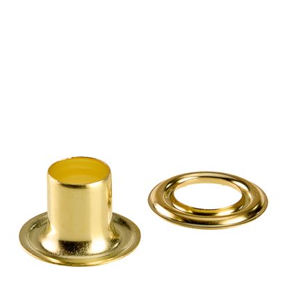 Planenösen, rostfrei, selbstschneidend, Messing gold | Rundösen #2XL (⌀ 9,2 mm) mit 11,5 mm extra langem Schaft