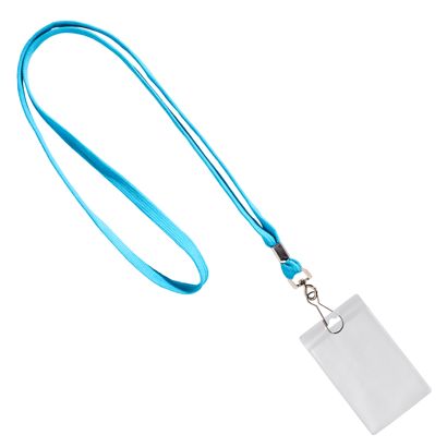 Ausweishülle mit Band  hellblau  |  86 x 54 mm  | Hochformat 