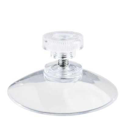Saugnäpfe mit Rändelmutter Rändelmutter aus transparentem Kunststoff | 50 mm | M4, 6 mm lang