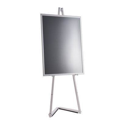 Mobile Staffelei aus Aluminium mit Klapprahmen weiß | A1 594 x 841 mm | 1.500 mm