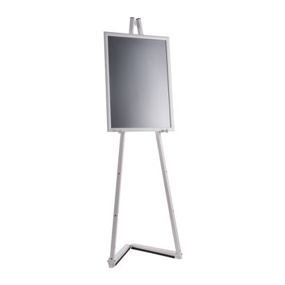 Mobile Staffelei aus Aluminium mit Klapprahmen weiß | A2 420 x 594 mm | 1.500 mm
