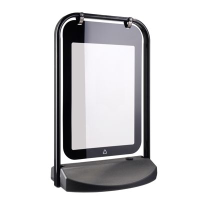 Kundenstopper SWING-STOP A2 mit Wassertank, schwarz 