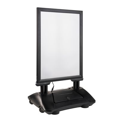 Kundenstopper WindPro LED Economy Outdoor, A1 ,Gehrung, schwarz, mit Wassertank, windfest 