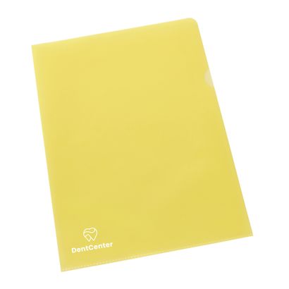 Sichthüllen A4 bedruckt PP 1-farbig | Siebdruck | gelb | PP | 120 µm | genarbt