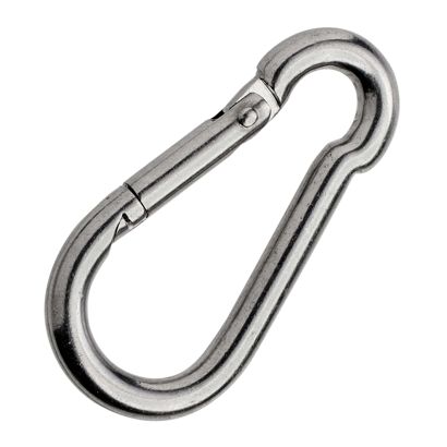 Karabinerhaken, rostfreier Stahl, poliert 50 mm