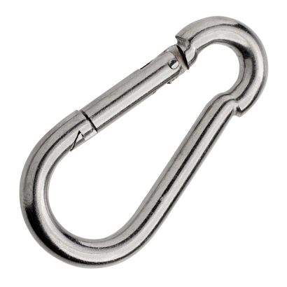 Karabinerhaken, rostfreier Stahl, poliert 70 mm