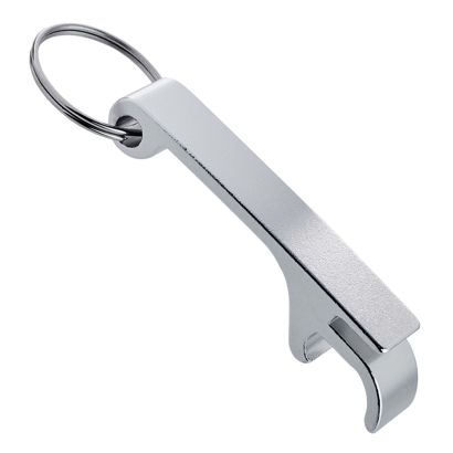 Flaschenöffner Schlüsselanhänger mit Dosenöffner silber