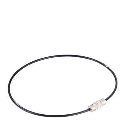 Drahtseilverbinder mit Drehverschluss, farbig ummantelt schwarz | 220 mm