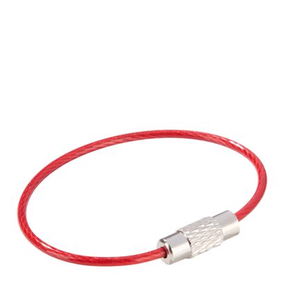 Drahtseilverbinder mit Drehverschluss, farbig ummantelt rot  | 110 mm