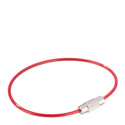 Drahtseilverbinder mit Drehverschluss, farbig ummantelt rot | 150 mm