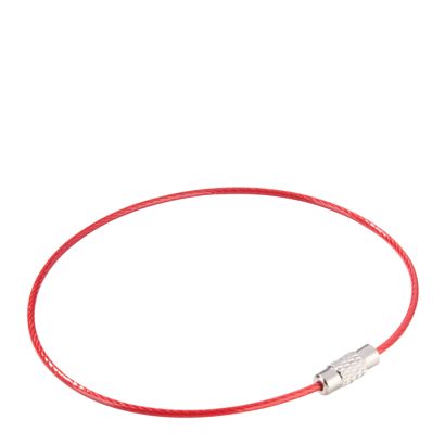 Drahtseilverbinder mit Drehverschluss, farbig ummantelt rot | 220 mm
