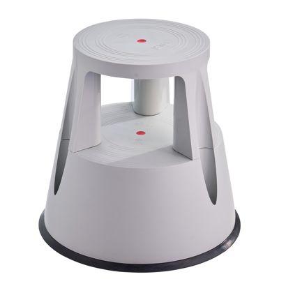 Rollhocker Kunststoff, 2 Stufen grau