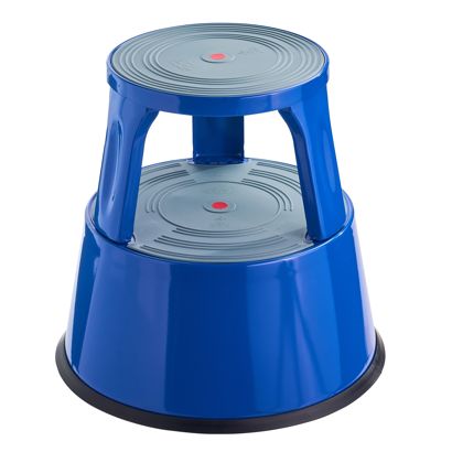 Rollhocker Metall, 2 Stufen blau