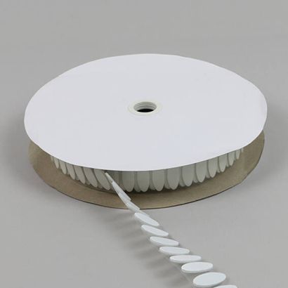 Klettpunkte oval, paarweise Haken und Flausch weiß  | Rolle mit 1.700 Paar 