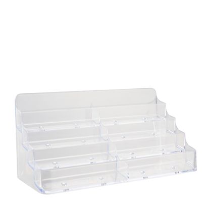 Visitenkartenhalter, 8 Fächer, Querformat, transparent 