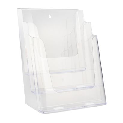 Prospekthalter Wand/ Stand, Polystyrol, transparent PTXC 3 x A4 