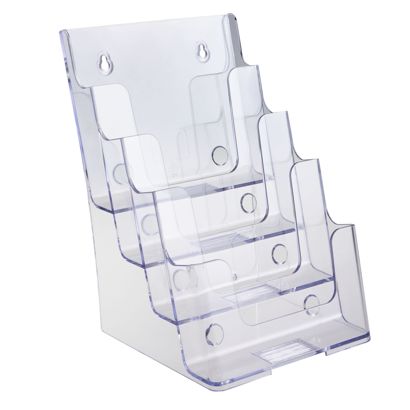 Prospekthalter Wand/ Stand, Polystyrol, transparent PTXC 4 x A5