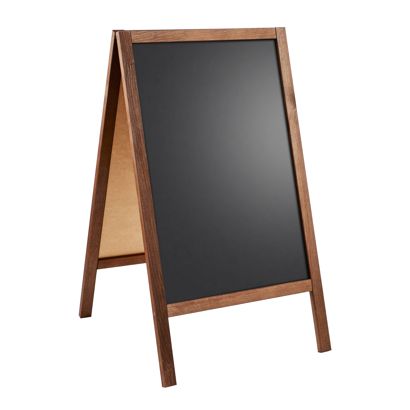 Kundenstopper Holz WOOD-STOP Lite S, 44 x 66 cm Kreidetafel, braun braun