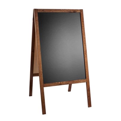 Kundenstopper Holz WOOD-STOP Lite L, 53 x 80 Kreidetafel braun